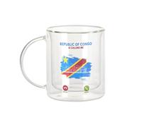 Fabulous Mug Verre Double Paroi - Congo Is Calling Me Flag Kinshasa - Tasse a Cafe et The Isotherme 330ml Effet Suspendu Anti-Brulure Imprime en France