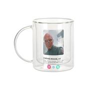 Fabulous Mug Verre Double Paroi - Crane Rouge Réseau Social Rencontre Amour BD Comics - Tasse a Cafe et The Isotherme 330ml Effet Suspendu Anti-Brulure Imprime en France
