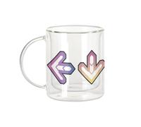 Fabulous Mug Verre Double Paroi - Dance Fleche Clavier Jeux Arcade Danse Retro Gaming Japon - Tasse a Cafe et The Isotherme 330ml Effet Suspendu Anti-Brulure Imprime en France