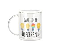 Fabulous Mug Verre Double Paroi - Dare To Be Different LGBTQ+ Gay Lesbian Trans - Tasse a Cafe et The Isotherme 330ml Effet Suspendu Anti-Brulure Imprime en France