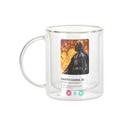 Fabulous Mug Verre Double Paroi - Darth Vader Réseau Social Rencontre Amour - Tasse a Cafe et The Isotherme 330ml Effet Suspendu Anti-Brulure Imprime en France