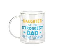 Fabulous Mug Verre Double Paroi - Daughter of the Strongest Dad In the World Father Family - Tasse a Cafe et Isotherme 330ml Effet Suspendu Anti-Brulure Imprime en France