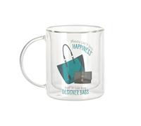 Fabulous Mug Verre Double Paroi - Designer Bags - Money Can't Buy Happiness Fashion Tasse a Cafe et The Isotherme 330ml Effet Suspendu Anti-Brulure Imprime en France