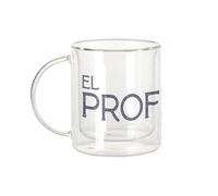 Fabulous Mug Verre Double Paroi - El Professor Ecole Professeur Espagne France - Tasse a Cafe et The Isotherme 330ml Effet Suspendu Anti-Brulure Imprime en France