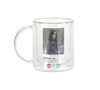 Fabulous Mug Verre Double Paroi - Esther Réseau Social Rencontre Amour - Tasse a Cafe et The Isotherme 330ml Effet Suspendu Anti-Brulure Imprime en France