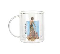 Fabulous Mug Verre Double Paroi - Esthetic Girl Parthenon Collage Vintage Illustration Art Humour Surreal Vacances - Tasse a Cafe et The Isotherme 330ml Effet Suspendu Anti-Brulure Imprime en France