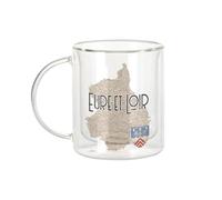 Fabulous Mug Verre Double Paroi - Eure et Loir 28 Département Chartres Carte Ancienne - Tasse a Cafe et The Isotherme 330ml Effet Suspendu Anti-Brulure Imprime en France