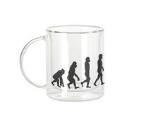 Fabulous Mug Verre Double Paroi - Evolution Equitation Cheval Cavalier Poney - Tasse a Cafe et The Isotherme 330ml Effet Suspendu Anti-Brulure Imprime en France