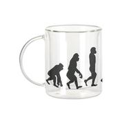 Fabulous Mug Verre Double Paroi - Evolution Yoga Meditation Bien etre Inde - Tasse a Cafe et The Isotherme 330ml Effet Suspendu Anti-Brulure Imprime en France