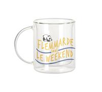 Fabulous Mug Verre Double Paroi - Flemmarde sauf le Week-end Fun Ennui Travail Ecole - Tasse a Cafe et The Isotherme 330ml Effet Suspendu Anti-Brulure Imprime en France