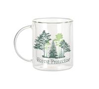 Fabulous Mug Verre Double Paroi - Forest Protector Protecteur de la Forêt Nature Amour - Tasse a Cafe et The Isotherme 330ml Effet Suspendu Anti-Brulure Imprime en France