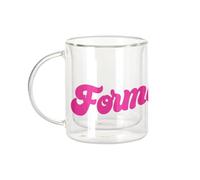 Fabulous Mug Verre Double Paroi - Formidable Vintage Typo 70's - Tasse a Cafe et The Isotherme 330ml Effet Suspendu Anti-Brulure Imprime en France