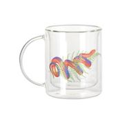 Fabulous Mug Verre Double Paroi - Fougère et Serpent Botanique Collage Nature Fleurs Vintage Illustration - Tasse a Cafe et The Isotherme 330ml Effet Suspendu Anti-Brulure Imprime en France