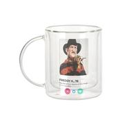 Fabulous Mug Verre Double Paroi - Freddy K. Film Horror Social Network Dating Love - Tasse a Cafe et The Isotherme 330ml Effet Suspendu Anti-Brulure Imprime en France