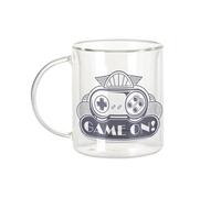 Fabulous Mug Verre Double Paroi - Game On ! Jeu Vidéo Rétro Luxe 90's - Tasse a Cafe et The Isotherme 330ml Effet Suspendu Anti-Brulure Imprime en France