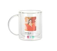 Fabulous Mug Verre Double Paroi - Gaston Beauty and the Beast Social Network Meeting Love - Tasse a Cafe et The Isotherme 330ml Effet Suspendu Anti-Brulure Imprime en France