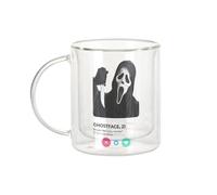 Fabulous Mug Verre Double Paroi - Ghostface Film Horreur Réseau Social Rencontre Amour - Tasse a Cafe et The Isotherme 330ml Effet Suspendu Anti-Brulure Imprime en France
