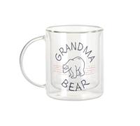 Fabulous Mug Verre Double Paroi - Grandma Bear Family Polar Animal - Tasse a Cafe et The Isotherme 330ml Effet Suspendu Anti-Brulure Imprime en France