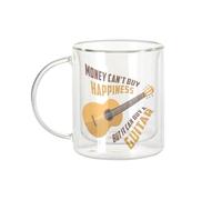 Fabulous Mug Verre Double Paroi - Guitar - Money Can't Buy Happiness Music Tasse a Cafe et The Isotherme 330ml Effet Suspendu Anti-Brulure Imprime en France