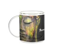 Fabulous Mug Verre Double Paroi - Happiness Citation Inspirante Anglais Bouddha Bouddhisme Bien Etre Spiritualite - Tasse a Cafe et The Isotherme 330ml Effet Suspendu Anti-Brulure Imprime en France