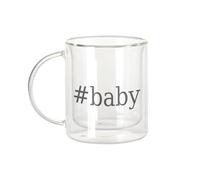 Fabulous Mug Verre Double Paroi - Hashtag Baby Internet Meme Social Media - Tasse a Cafe et The Isotherme 330ml Effet Suspendu Anti-Brulure Imprime en France