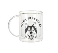 Fabulous Mug Verre Double Paroi - Howl You doing ? Dog Pets Husky Wolf - Tasse a Cafe et The Isotherme 330ml Effet Suspendu Anti-Brulure Imprime en France