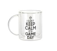 Fabulous Mug Verre Double Paroi - I can't Keep Calm it's Game Day Foot Match Samedi - Tasse a Cafe et The Isotherme 330ml Effet Suspendu Anti-Brulure Imprime en France
