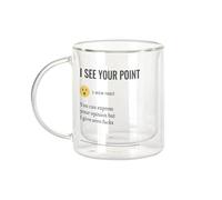 Fabulous Mug Verre Double Paroi - I See Your Point Work Office Email Funny Icon - Tasse a Cafe et The Isotherme 330ml Effet Suspendu Anti-Brulure Imprime en France