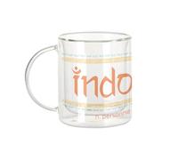 Fabulous Mug Verre Double Paroi - Indophile Bohémien Inde Asie Voyage - Tasse a Cafe et The Isotherme 330ml Effet Suspendu Anti-Brulure Imprime en France