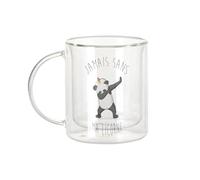 Fabulous Mug Verre Double Paroi - Jamais Sans ma Licorne Humour Mignon Dessin le Dab du Panda Animaux - Tasse a Cafe et The Isotherme 330ml Effet Suspendu Anti-Brulure Imprime en France