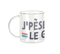 Fabulous Mug Verre Double Paroi - J'pèse dans le Game Humour Rap Jeux-Vidéo - Tasse a Cafe et The Isotherme 330ml Effet Suspendu Anti-Brulure Imprime en France