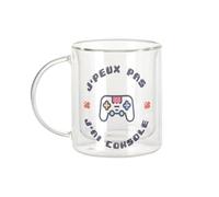 Fabulous Mug Verre Double Paroi - J'Peux Pas J'ai Console Jeux Vidéo Gaming - Tasse a Cafe et The Isotherme 330ml Effet Suspendu Anti-Brulure Imprime en France