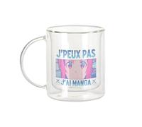 Fabulous Mug Verre Double Paroi - J'peux Pas J'ai Manga Asuna Anime Otaku Manga Fanart - Tasse a Cafe et The Isotherme 330ml Effet Suspendu Anti-Brulure Imprime en France