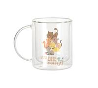 Fabulous Mug Verre Double Paroi - Just One More Cat Chat Chaton Illustration Dessin - Tasse a Cafe et The Isotherme 330ml Effet Suspendu Anti-Brulure Imprime en France