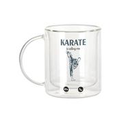 Fabulous Mug Verre Double Paroi - Karate Is Calling Me Sport Martial Art - Tasse a Cafe et The Isotherme 330ml Effet Suspendu Anti-Brulure Imprime en France