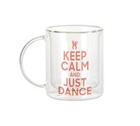 Fabulous Mug Verre Double Paroi - Keep Calm and Just Dance Parodie Angleterre Danse - Tasse a Cafe et The Isotherme 330ml Effet Suspendu Anti-Brulure Imprime en France