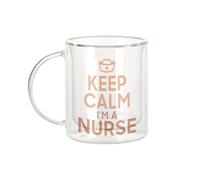 Fabulous Mug Verre Double Paroi - Keep Calm I'm a Nurse Parodie Métier Job Infirmière - Tasse a Cafe et The Isotherme 330ml Effet Suspendu Anti-Brulure Imprime en France