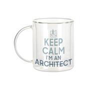 Fabulous Mug Verre Double Paroi - Keep Calm I'm an Architect Parodie Métier Job Architecte - Tasse a Cafe et The Isotherme 330ml Effet Suspendu Anti-Brulure Imprime en France