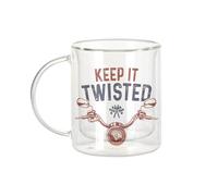 Fabulous Mug Verre Double Paroi - Keep It Twisted Motorcycle Big Bike Old Bike Cafe Racer - Tasse a Cafe et The Isotherme 330ml Effet Suspendu Anti-Brulure Imprime en France