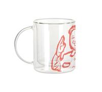 Fabulous Mug Verre Double Paroi - Kim Jong Un Dictateur Coree du Nord Communiste - Tasse a Cafe et The Isotherme 330ml Effet Suspendu Anti-Brulure Imprime en France