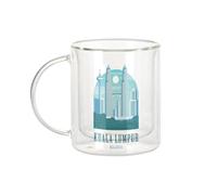 Fabulous Mug Verre Double Paroi - Kuala Lumpur Malaysia Voyage Malaisie Vacances Asie Voyage - Tasse a Cafe et The Isotherme 330ml Effet Suspendu Anti-Brulure Imprime en France