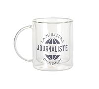 Fabulous Mug Verre Double Paroi - La Meilleure Journaliste du Monde Media News Information - Tasse a Cafe et The Isotherme 330ml Effet Suspendu Anti-Brulure Imprime en France