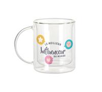 Fabulous Mug Verre Double Paroi - Le Meilleur Influenceur du Monde Réseaux Sociaux Internet - Tasse a Cafe et The Isotherme 330ml Effet Suspendu Anti-Brulure Imprime en France