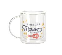 Fabulous Mug Verre Double Paroi - Le Meilleur Musicien du Monde Musique Guitare Rock Classique Instrument - Tasse a Cafe et The Isotherme 330ml Effet Suspendu Anti-Brulure Imprime en France