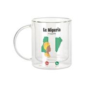 Fabulous Mug Verre Double Paroi - Le Nigeria M'Appelle Drapeau Culture Afrique - Tasse a Cafe et The Isotherme 330ml Effet Suspendu Anti-Brulure Imprime en France