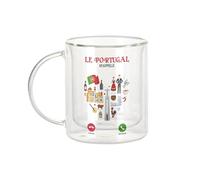 Fabulous Mug Verre Double Paroi - Le Portugal M'Appelle Culture Voyage Tourisme - Tasse a Cafe et The Isotherme 330ml Effet Suspendu Anti-Brulure Imprime en France