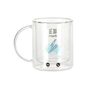 Fabulous Mug Verre Double Paroi - Le Ski M'Appelle Sport de Montagne - Tasse a Cafe et The Isotherme 330ml Effet Suspendu Anti-Brulure Imprime en France