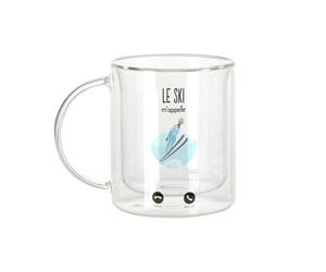 Fabulous Mug Verre Double Paroi - Le Ski M'Appelle Sport de Montagne - Tasse a Cafe et The Isotherme 330ml Effet Suspendu Anti-Brulure Imprime en France