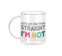 Fabulous Mug Verre Double Paroi - Let's Get things Straight, I'm Not LGBTQ+ Gay Lesbien - Tasse a Cafe et The Isotherme 330ml Effet Suspendu Anti-Brulure Imprime en France