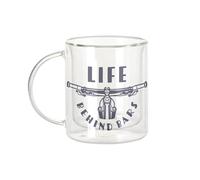 Fabulous Mug Verre Double Paroi - Life behind Bars Cycling Mountain Bike Cycling - Tasse a Cafe et The Isotherme 330ml Effet Suspendu Anti-Brulure Imprime en France
